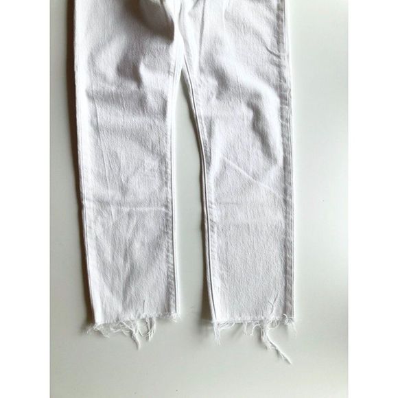 LEVI'S 501S In The Clouds White High Rise Skinny Raw Hem Ankle Jeans, Size 25 - Picture 8 of 15